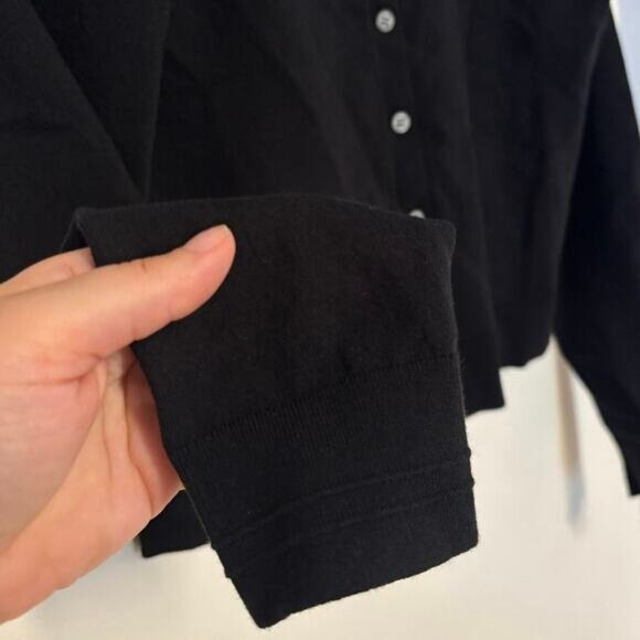 NWT J.Crew New Jackie Cardigan In Premium Ultra Fine Cotton Blend Black Size M - Picture 5 of 6